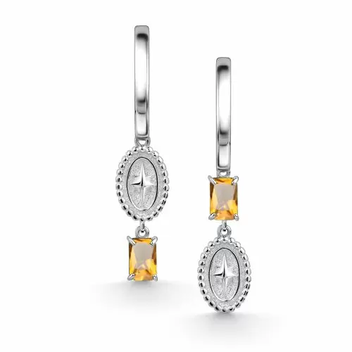 Серьги подвесные 02-4623.00ЦТ-00 серебро Звезда_0