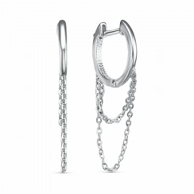 Серьги конго СВС1027В серебро