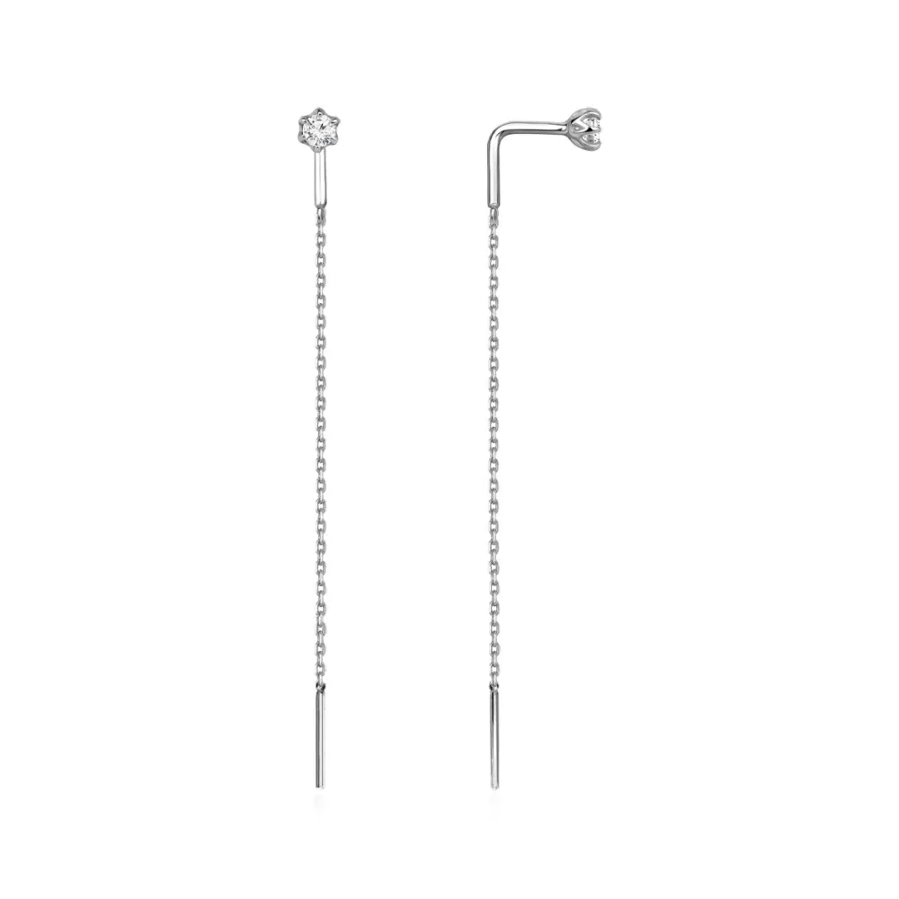 Серьги продевки Ц340200325-1 серебро