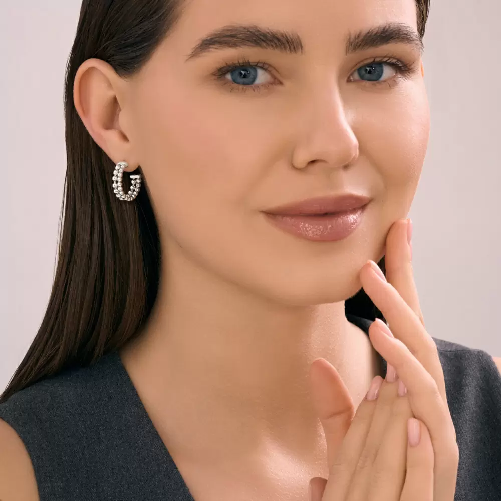 Серьги конго 94027139 серебро