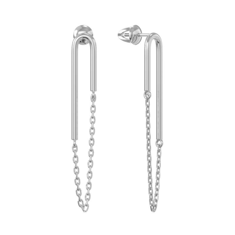 Серьги подвесные 1043782-00000 серебро