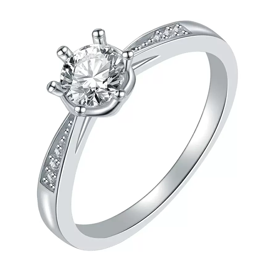 Кольцо один камень LLR292 серебро