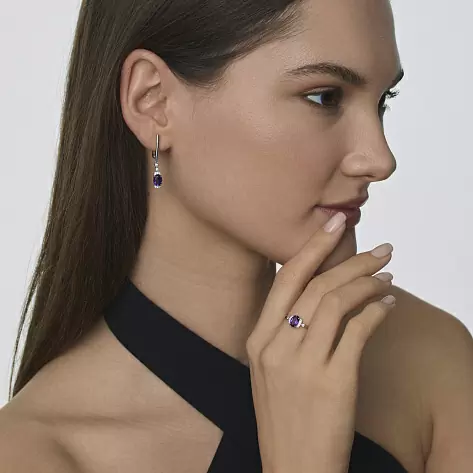 Серьги подвесные 02-4852.00АМ-00 серебро