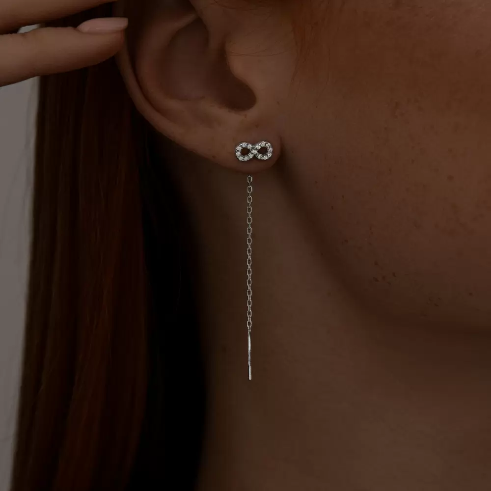 Серьги продевки 94025914 серебро Бесконечность_1