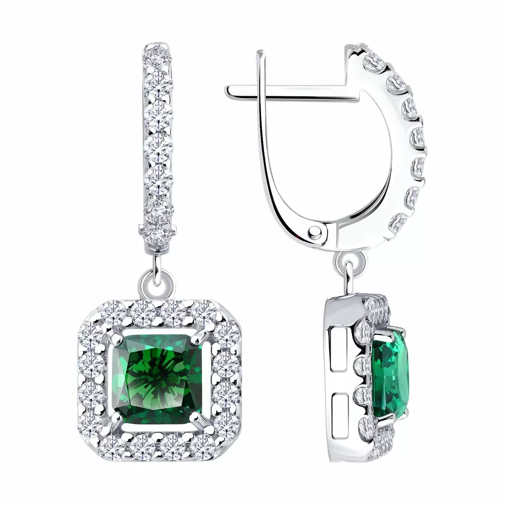 Серьги подвесные 94027281 серебро_0