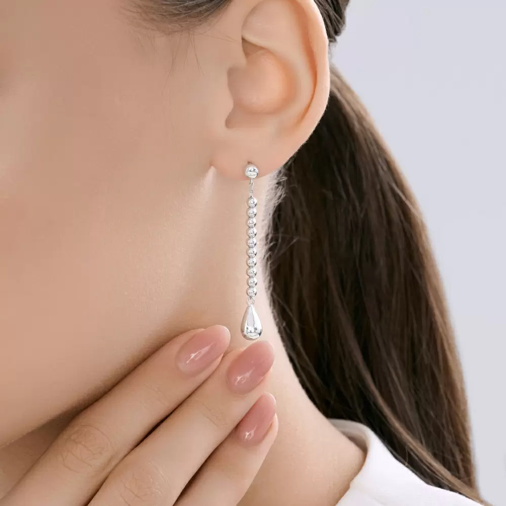Серьги подвесные 94027315 серебро