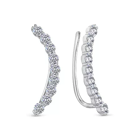 Серьги каффы СЖМ2058В серебро Дорожка