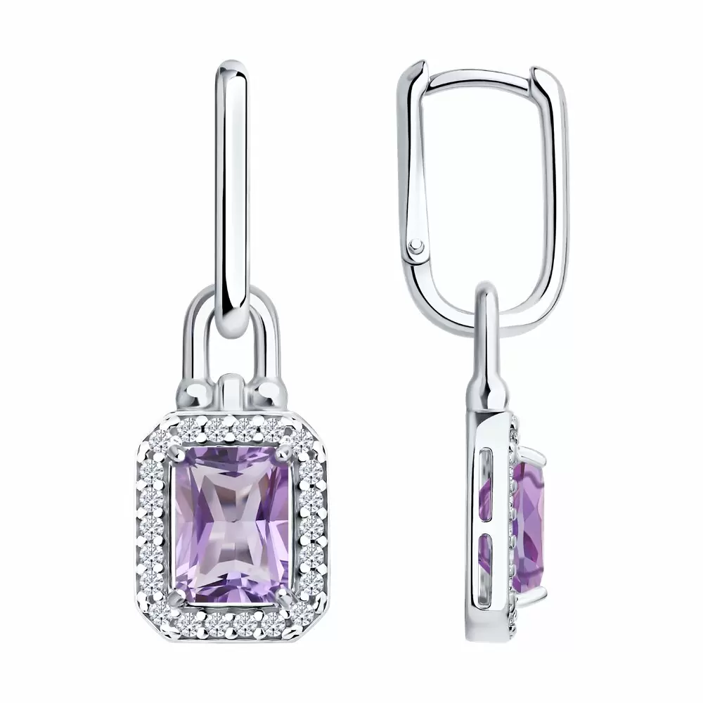 Серьги подвесные 92025374 серебро