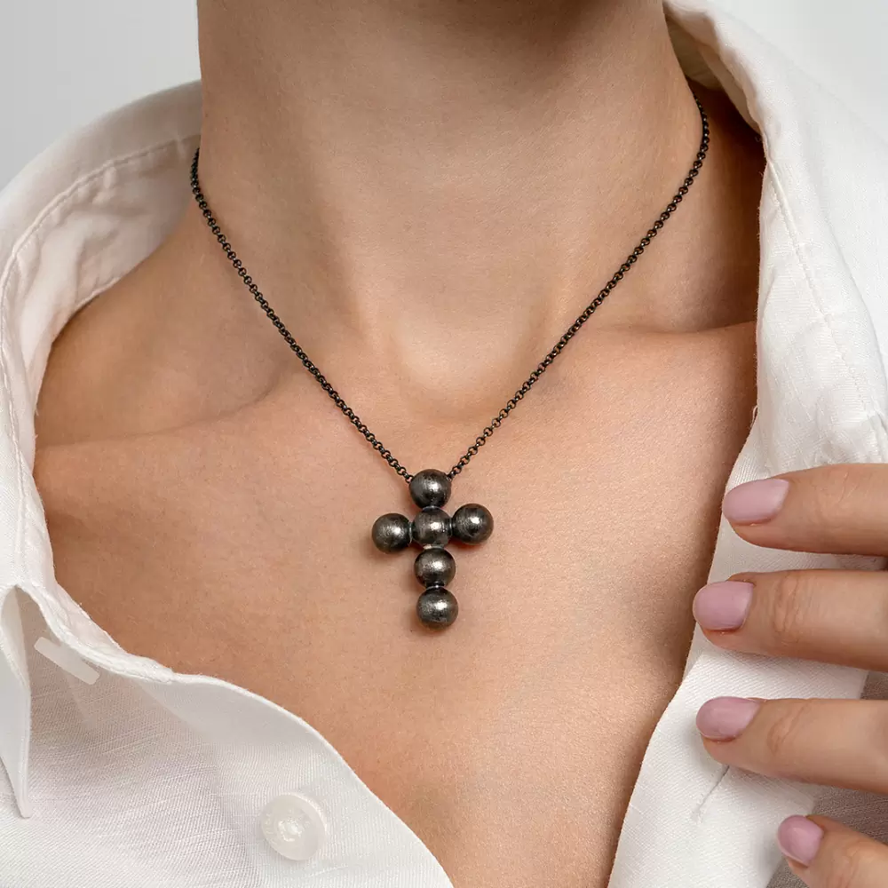 Колье NK091563NIN-M серебро Крест