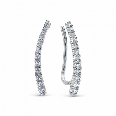 Серьги каффы СЖМ1499В серебро Дорожка