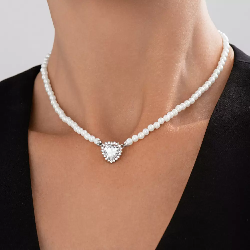 Колье 94071226 серебро Сердце
