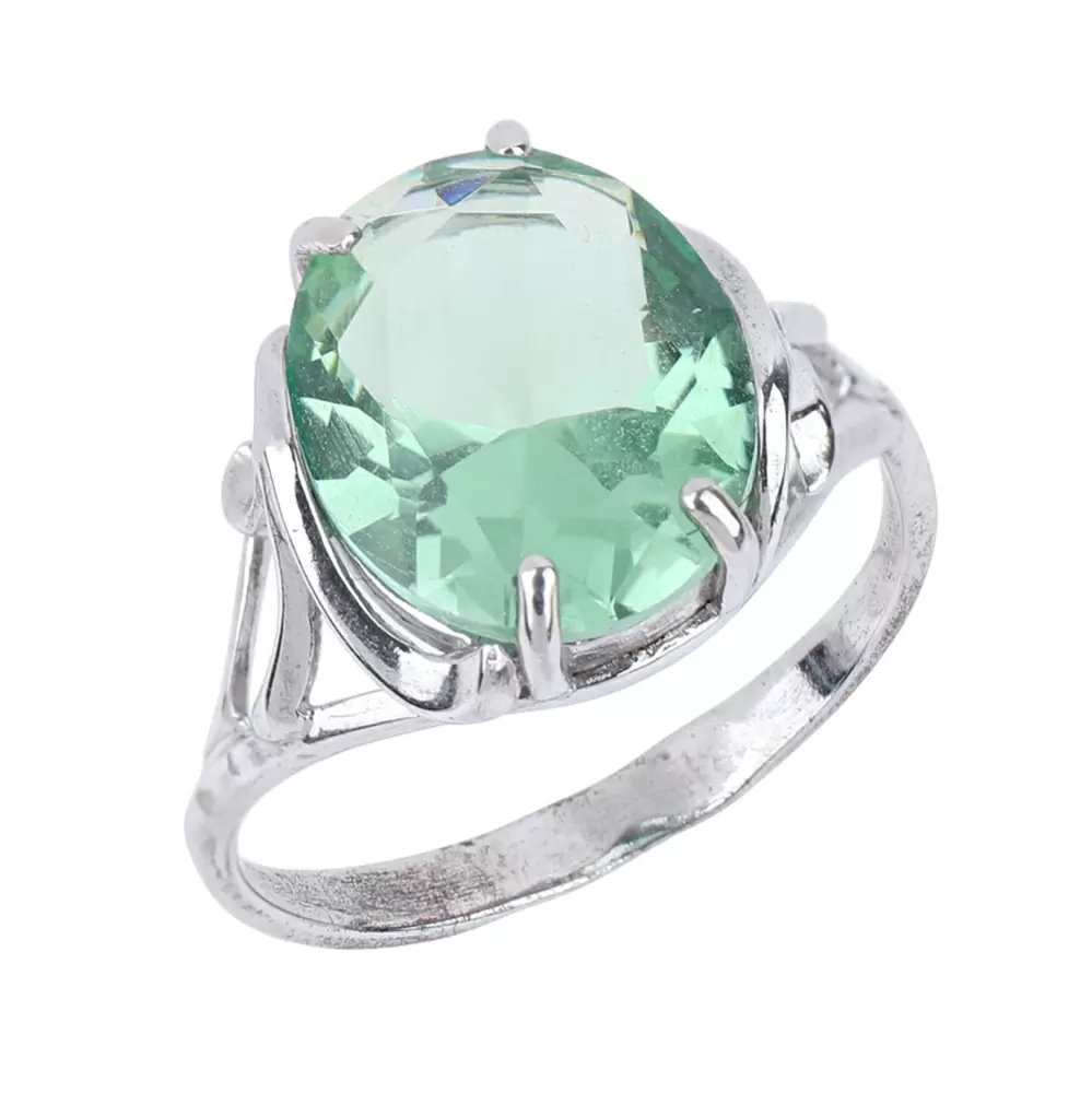 Кольцо один камень 2305 акв серебро