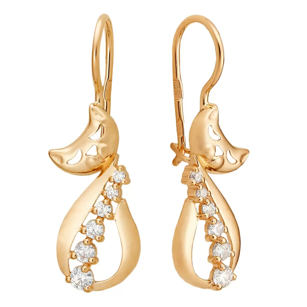 Серьги 23841 золото Кот