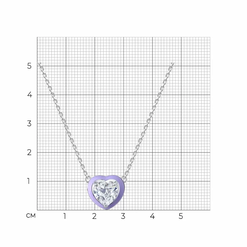 Колье 94071252 серебро Сердце