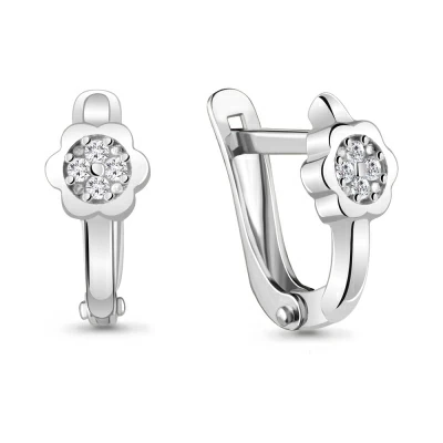 Серьги 48869А.5 серебро Цветок