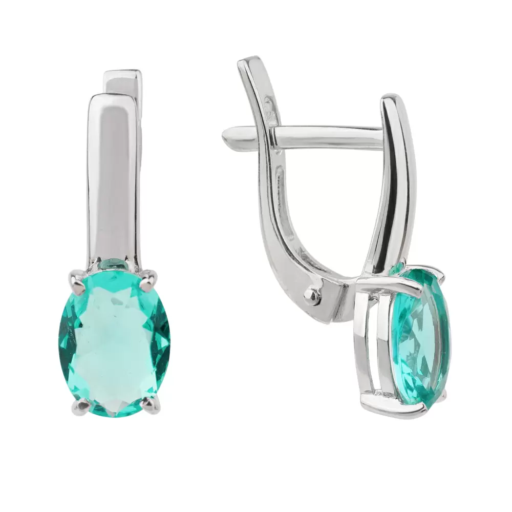 Серьги С-0250 акв серебро