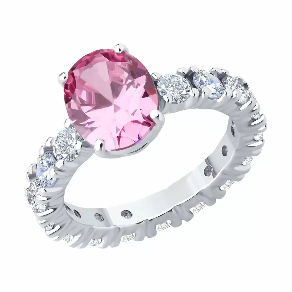 Кольцо один камень 94014288 серебро_0