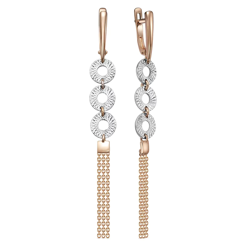 Серьги подвесные 5-7806-003И2-2КБ золото