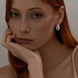 Серьги дорожка 94025922 серебро Колечки_2