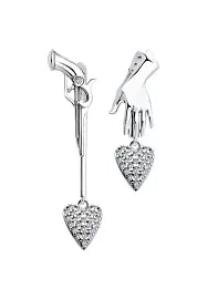 Серьги подвесные 94026407 серебро Сердце_1