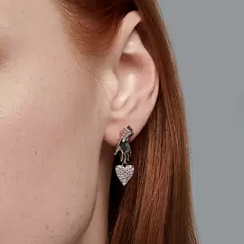 Серьги подвесные 94026407 серебро Сердце_3