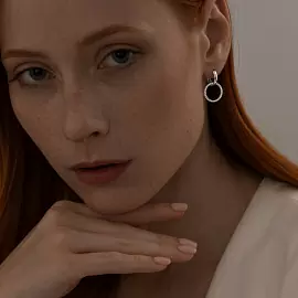 Серьги подвесные 94025851 серебро Круг_2