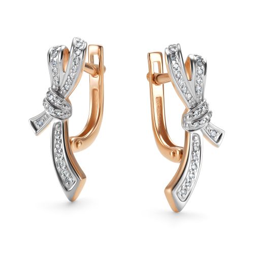 Серьги 26428-100 золото Тиффани узел
