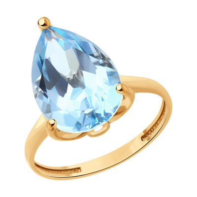 Кольцо один камень 716959 золото
