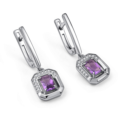 Серьги подвесные 02-4854.00АМ-00 серебро