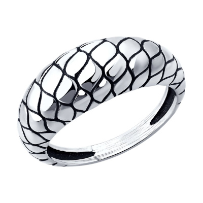 Кольцо 95-110-02655-1 серебро змея