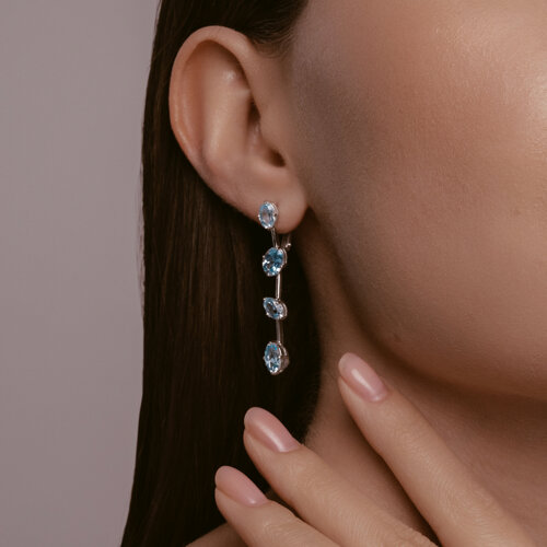 Серьги подвесные 728805-3 золото