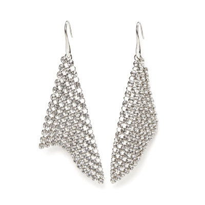 Серьги подвесные 1-7128-W ювелирный сплав