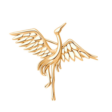 Брошь 01-607942 золото Аист