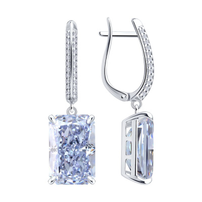 Серьги подвесные 94027380 серебро