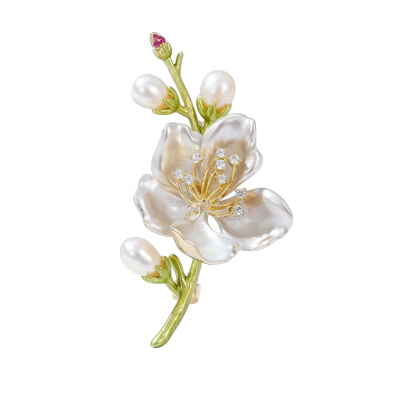 Брошь 34-0700-Y ювелирный сплав Цветы