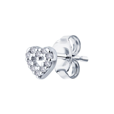 Серьги пусеты 94170404 серебро Сердце
