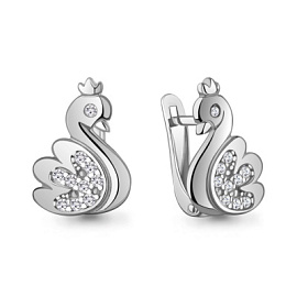Серьги 400508А.5 серебро Царевна Лебедь