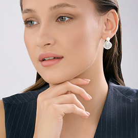 Серьги подвесные 94027226 серебро Ракушка_1